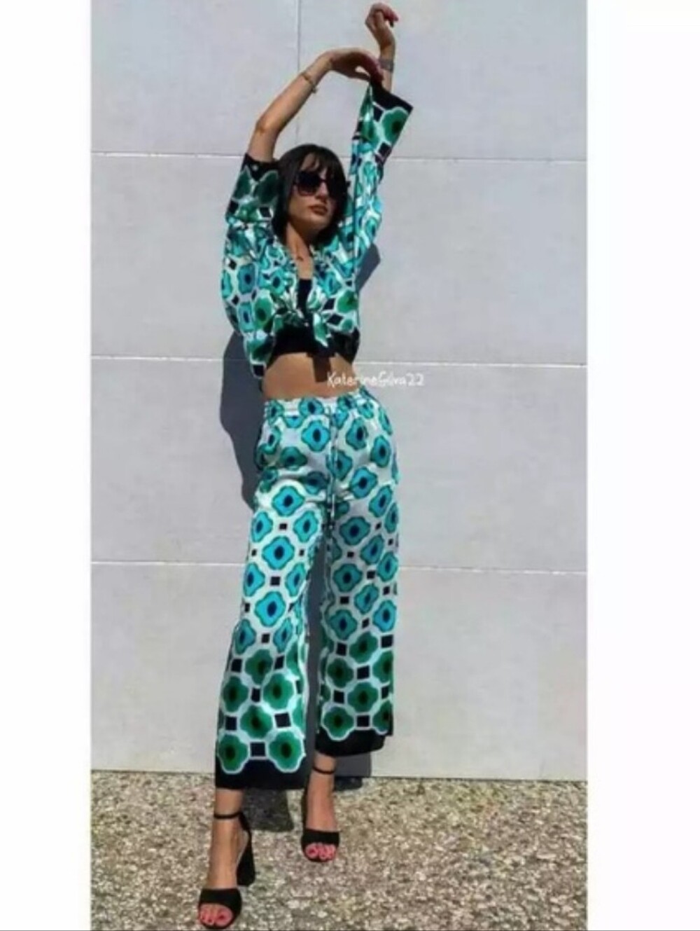 ZARA 2pc SET CO ORD Flowy Geometric Print Pants and TopSIZE XL/XXL - Picture 11 of 16